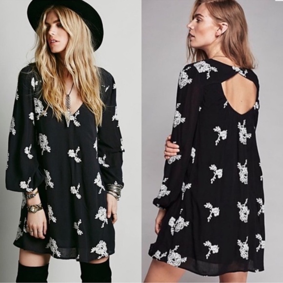 Free People Austin Mini Dress in Black - Picture 1 of 11